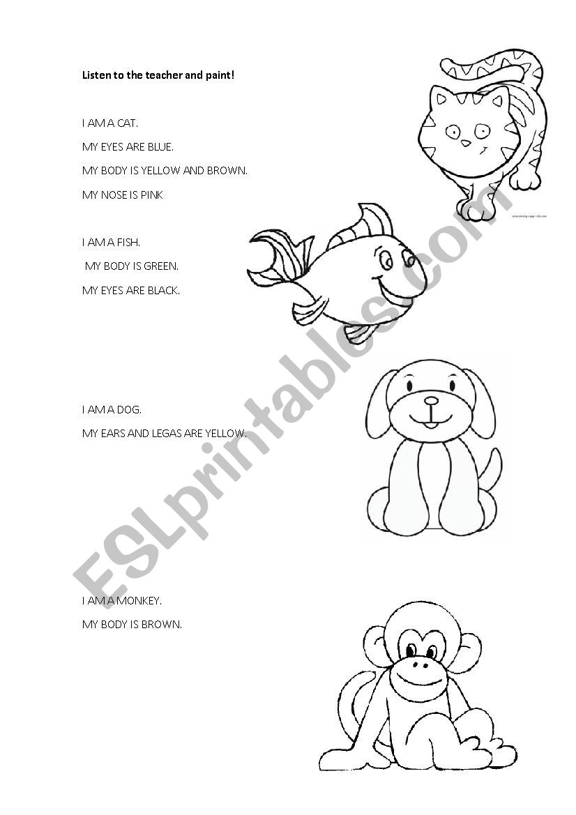 LISTEN AND COLOR! worksheet