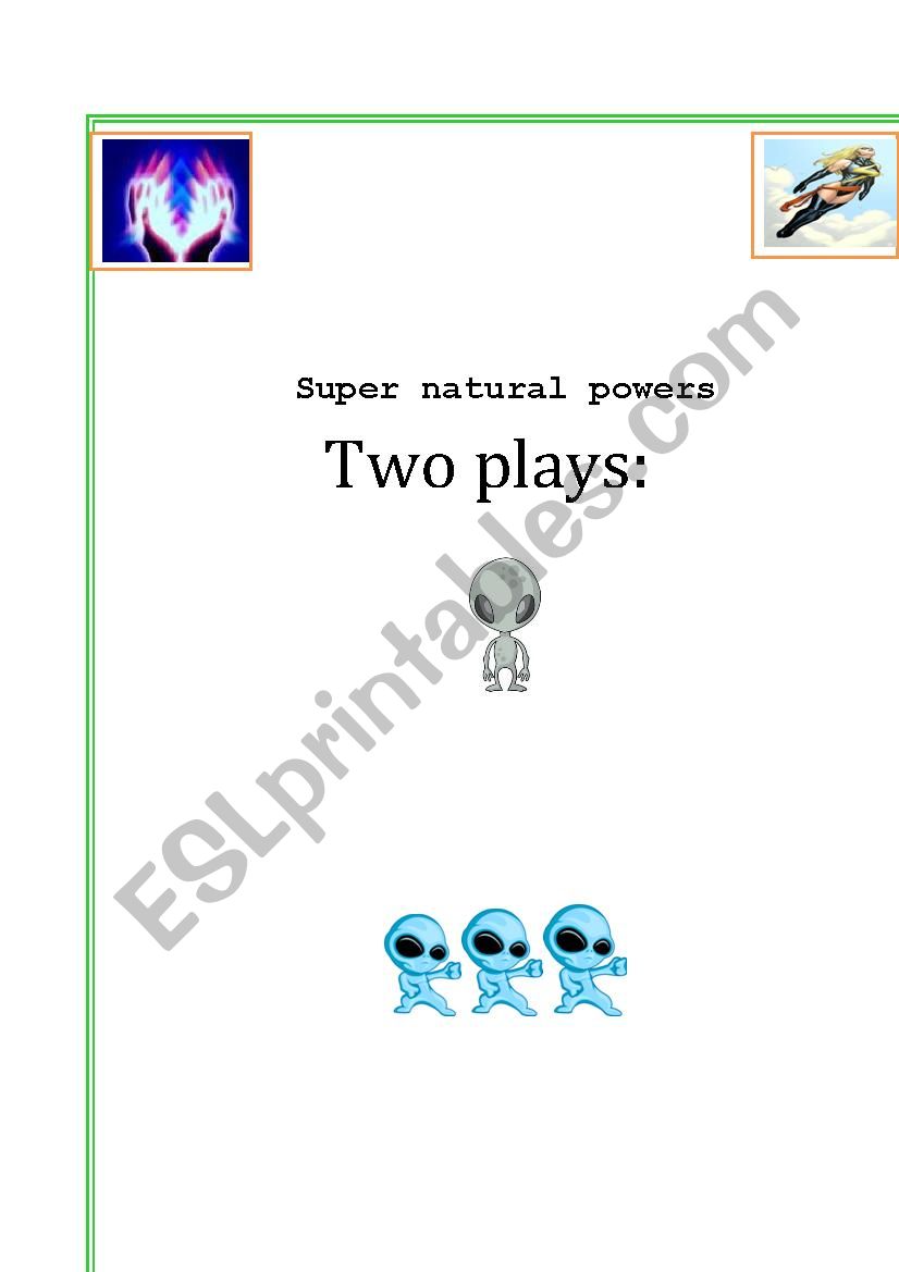 Aliens vs Supernatural powers worksheet