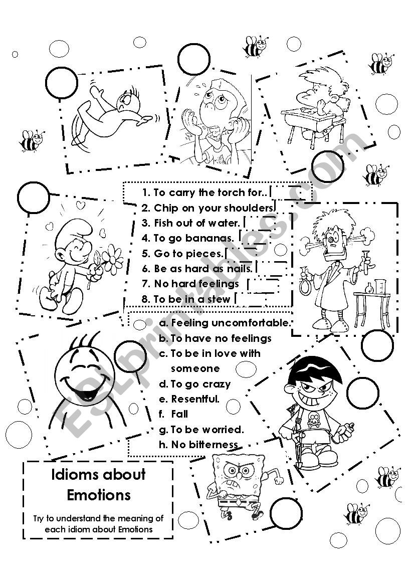 Idioms About Emotions worksheet