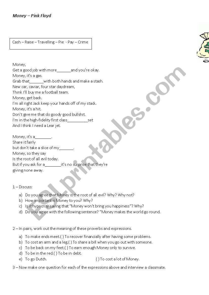 Money - Song activity + Speaking activity