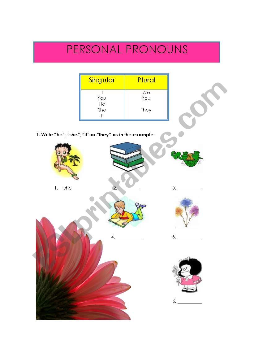 Personal Pronouns worksheet