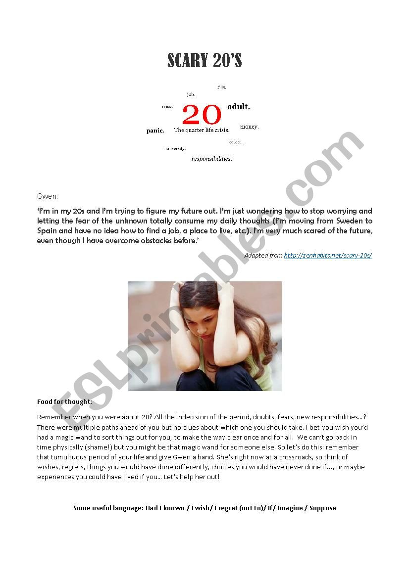 Scary 20Â´s (Regrets) worksheet