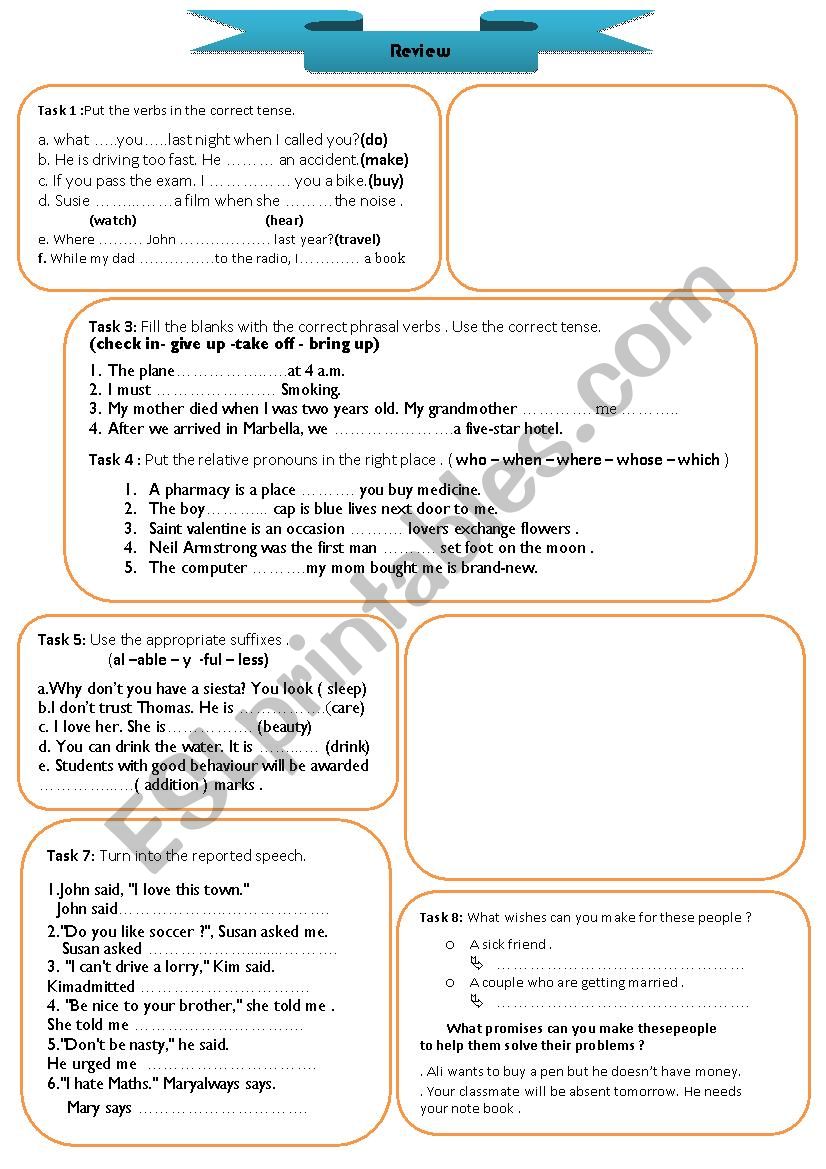 Review worksheet