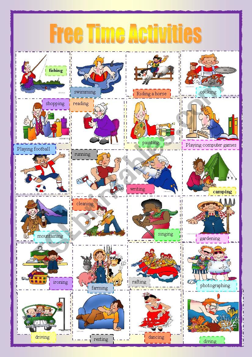 Free Time Activities worksheet