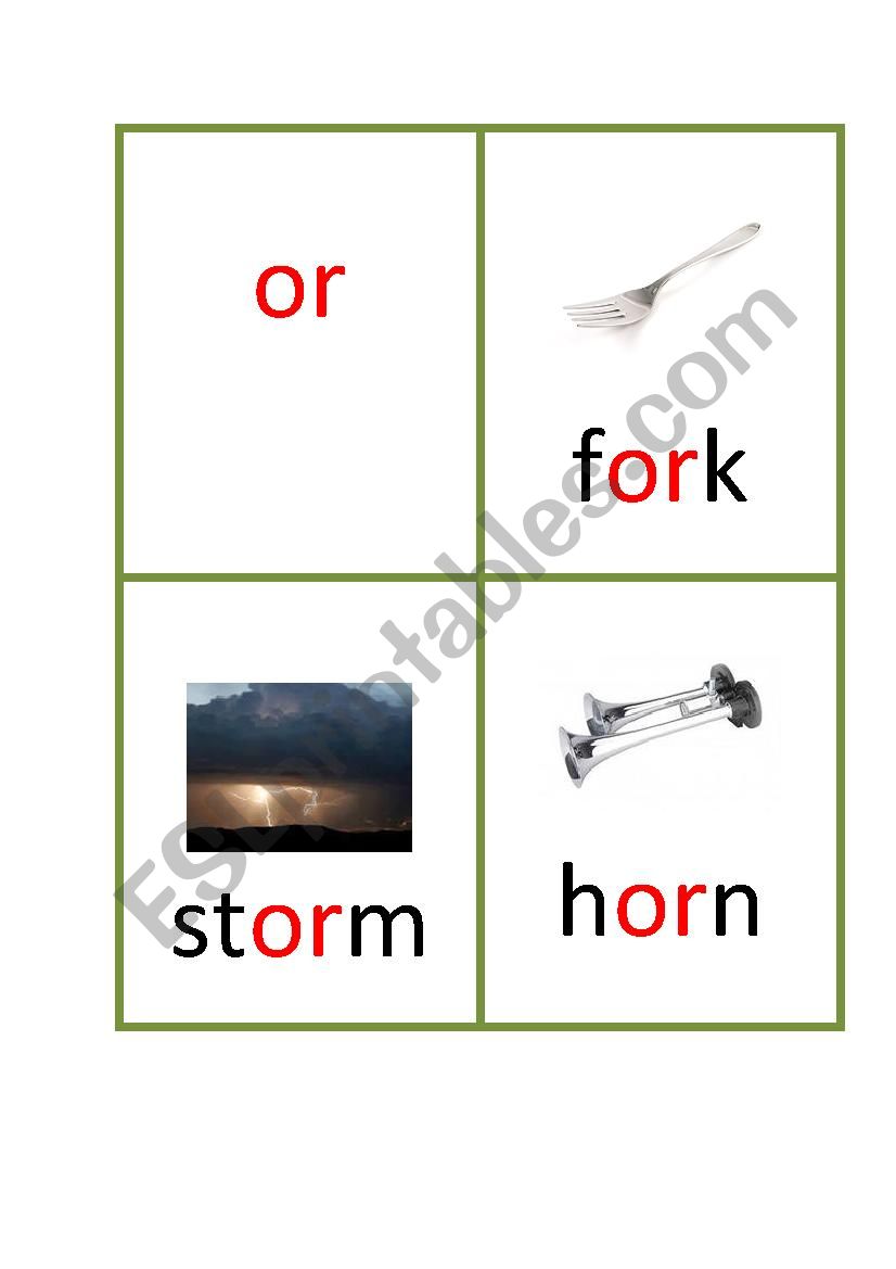 Phonic or.  worksheet