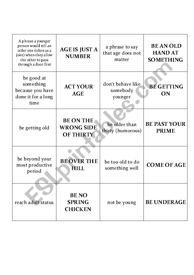 Age Expressions_Dominoes worksheet