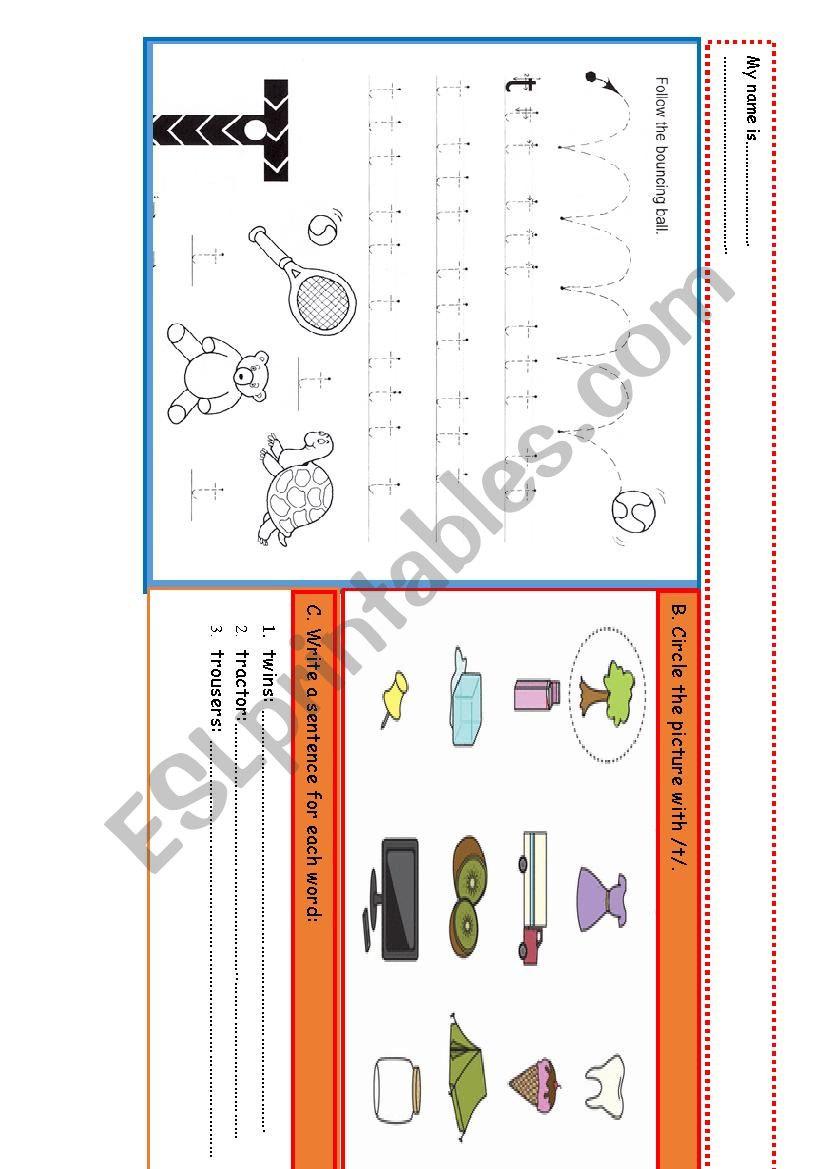 phonics /t/ worksheet