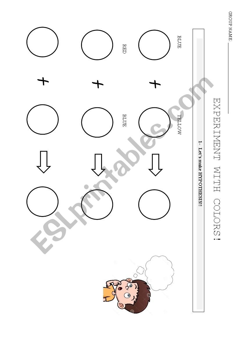 Primary and Secondary colors worksheet