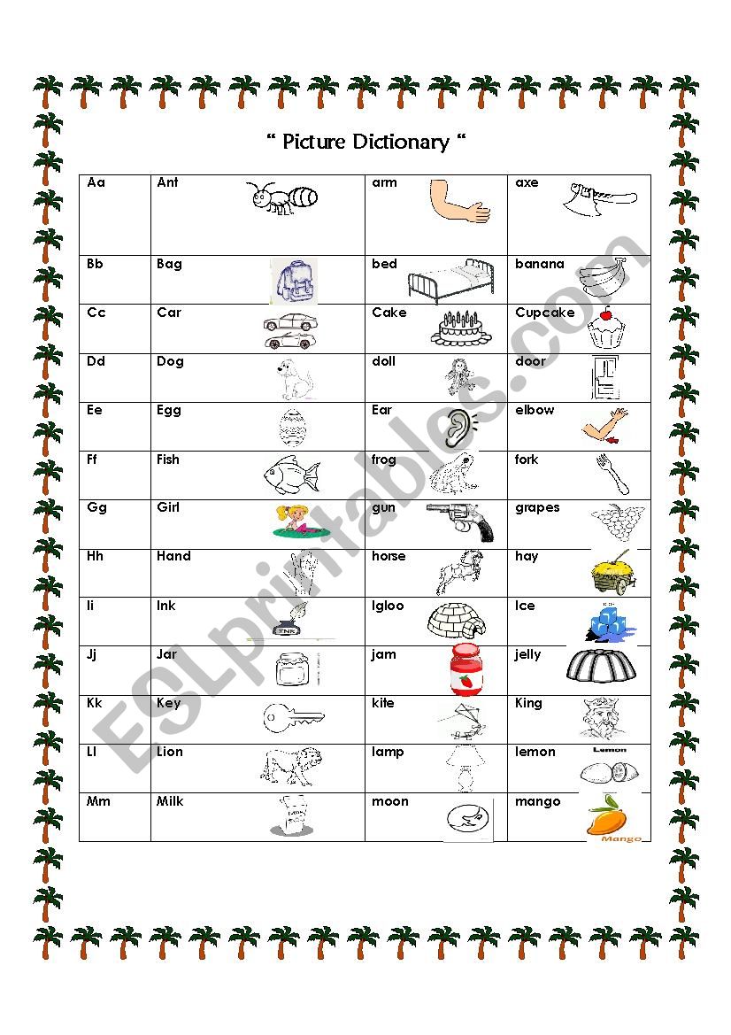 Picture Dictionary worksheet