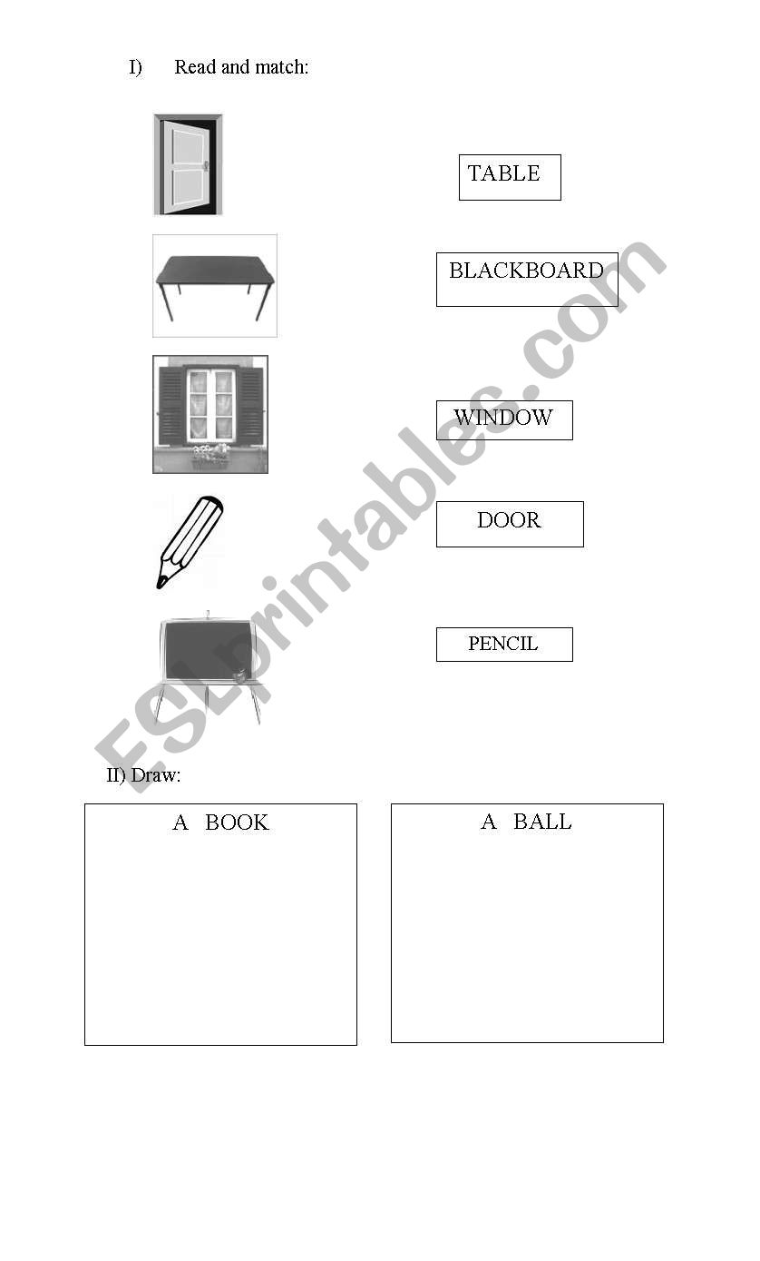 School Objects 1 worksheet