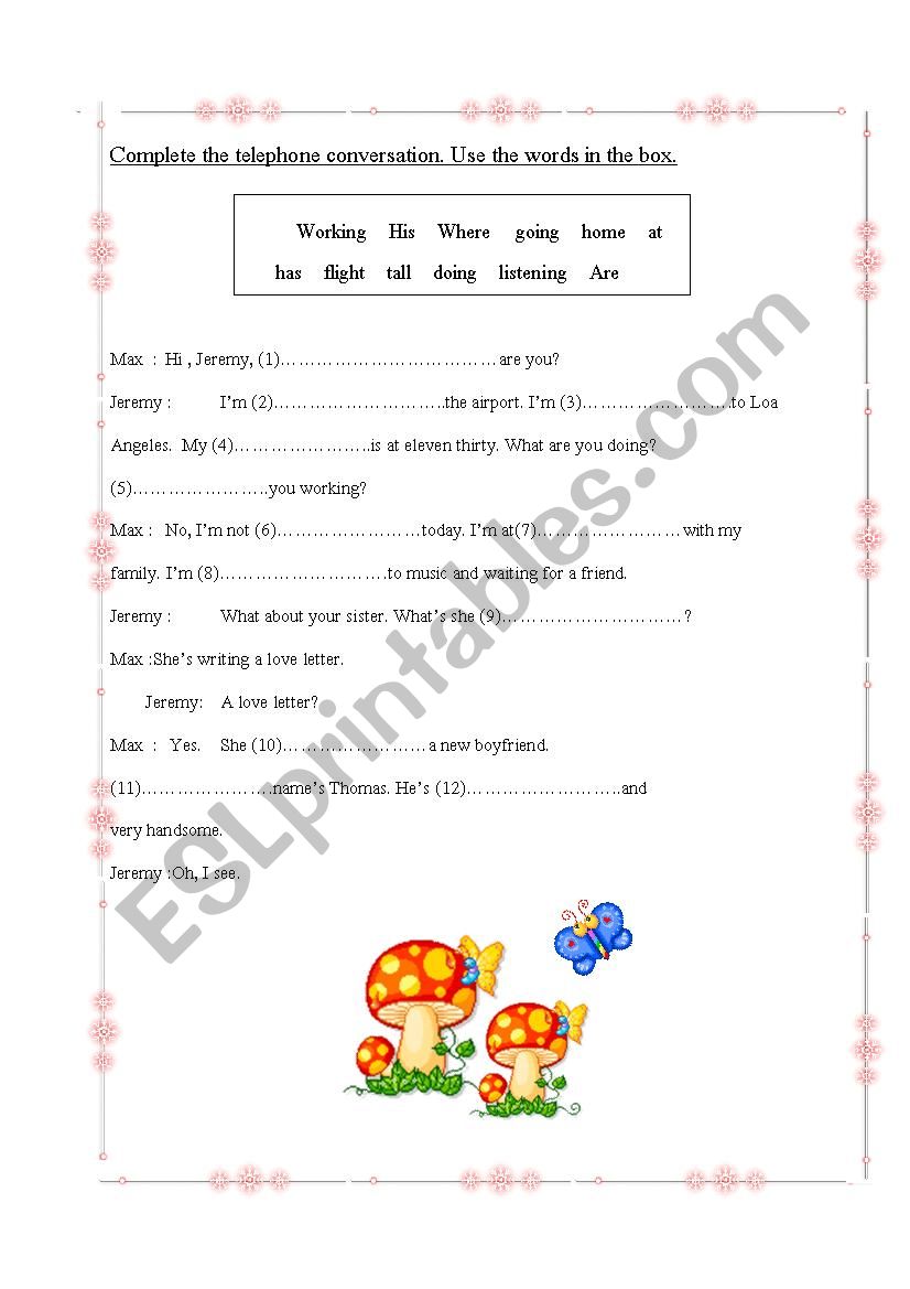 Conversation worksheet