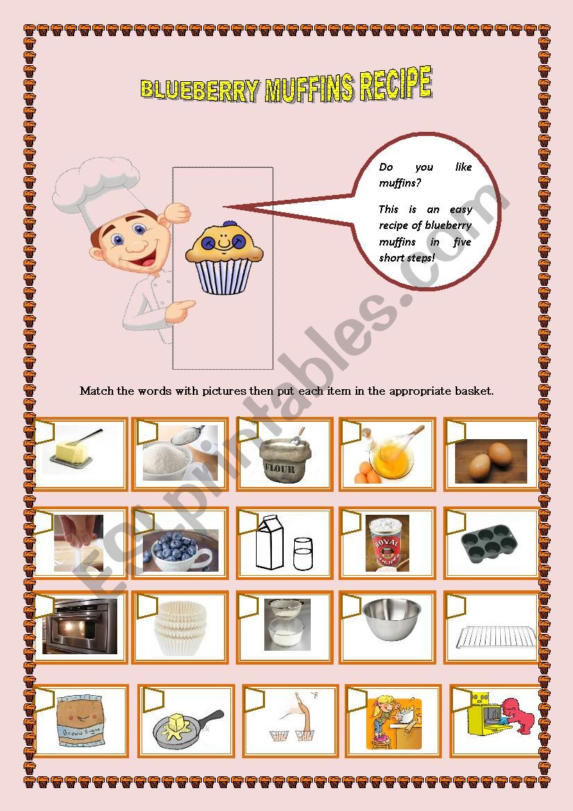 Muffins Recipe worksheet