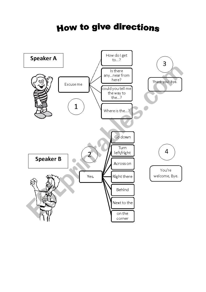 How to give directions  worksheet