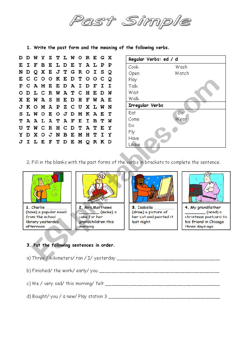 past simple worksheet