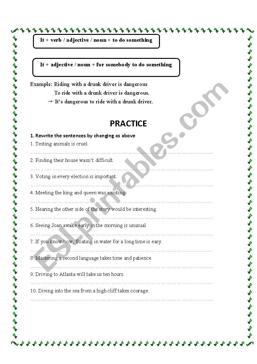 Empty subject - It worksheet