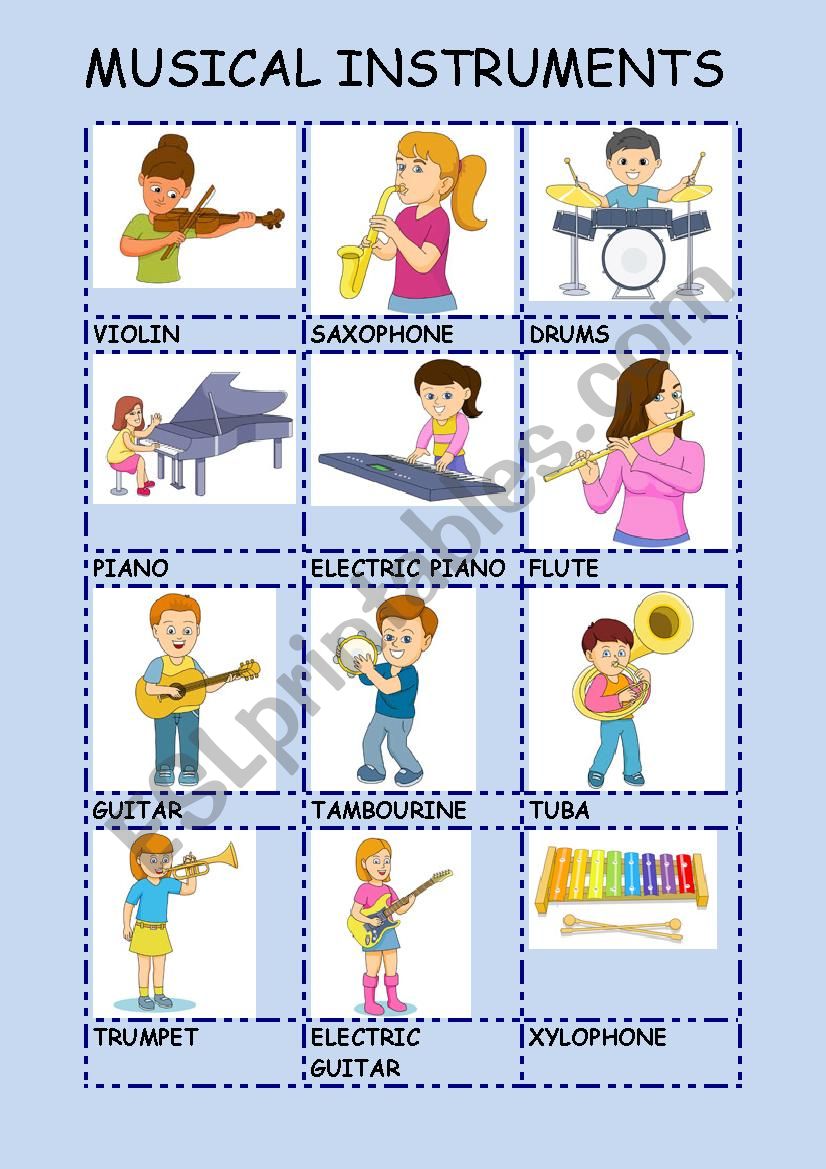 MUSICAL INSTRUMENTS worksheet