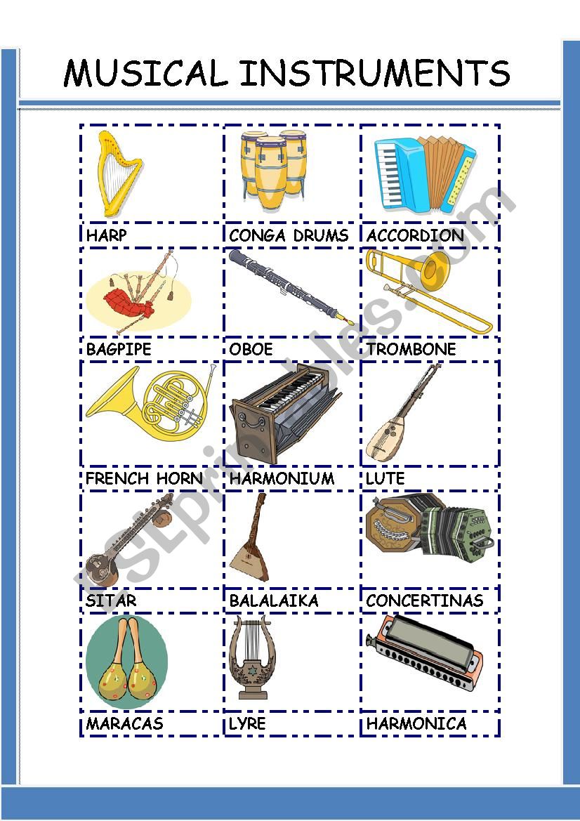 MUSICAL INSTRUMENTS 2 worksheet