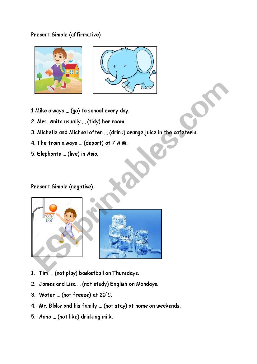 Present simple worksheet worksheet