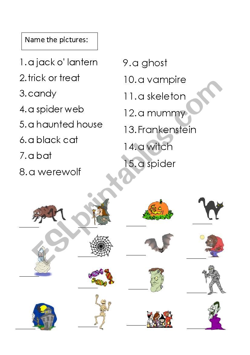 Halloween worksheet