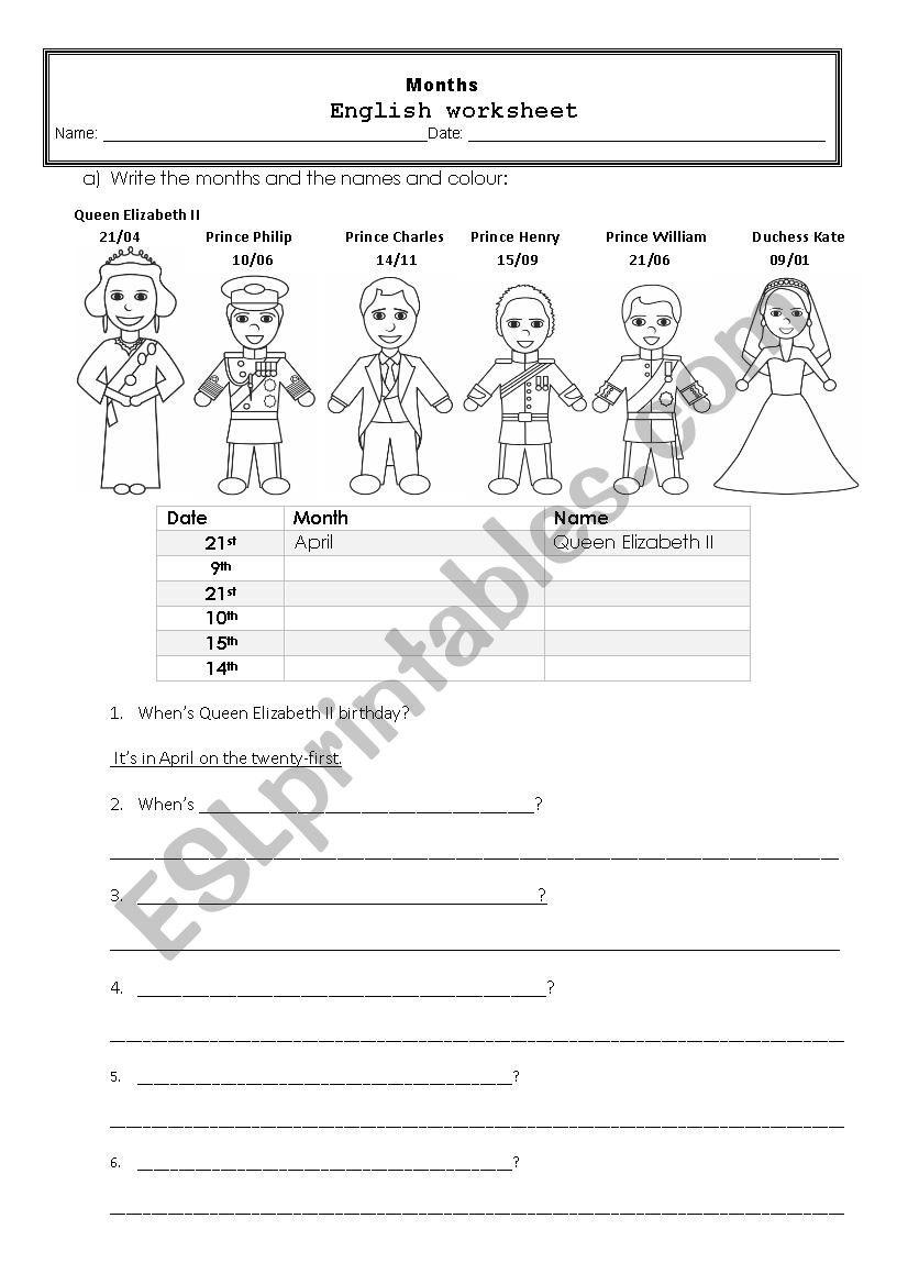 Whens your birthday? worksheet