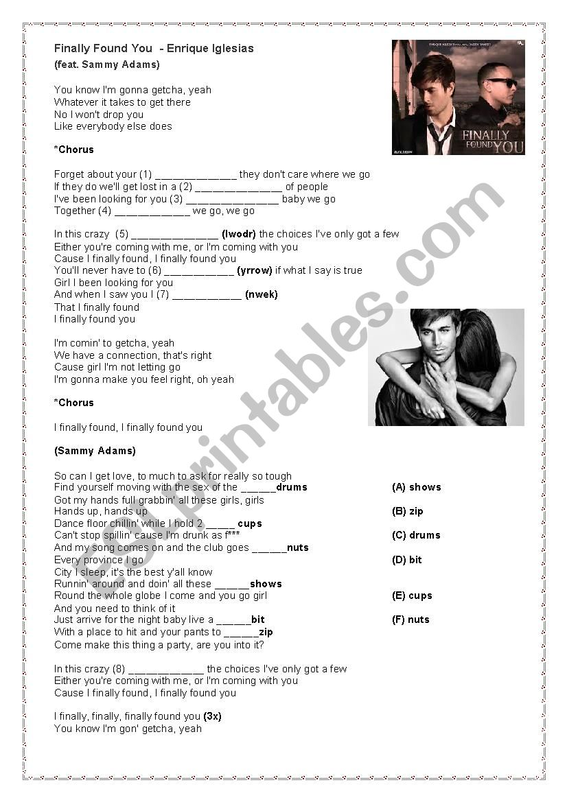 Finally Found You - Enrique Iglesias