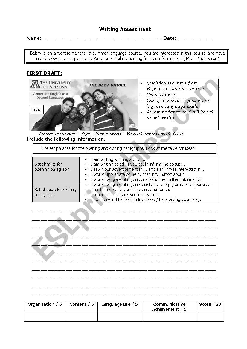 An Email worksheet