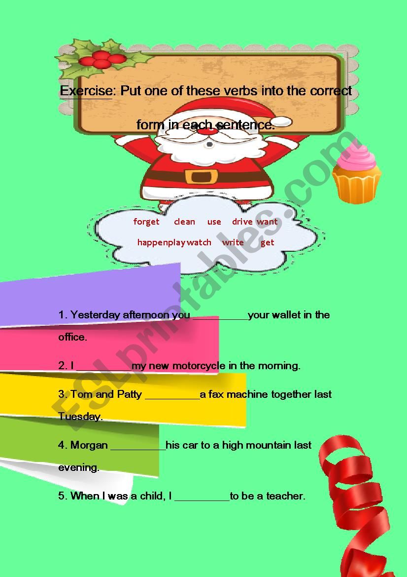 past tense worksheet