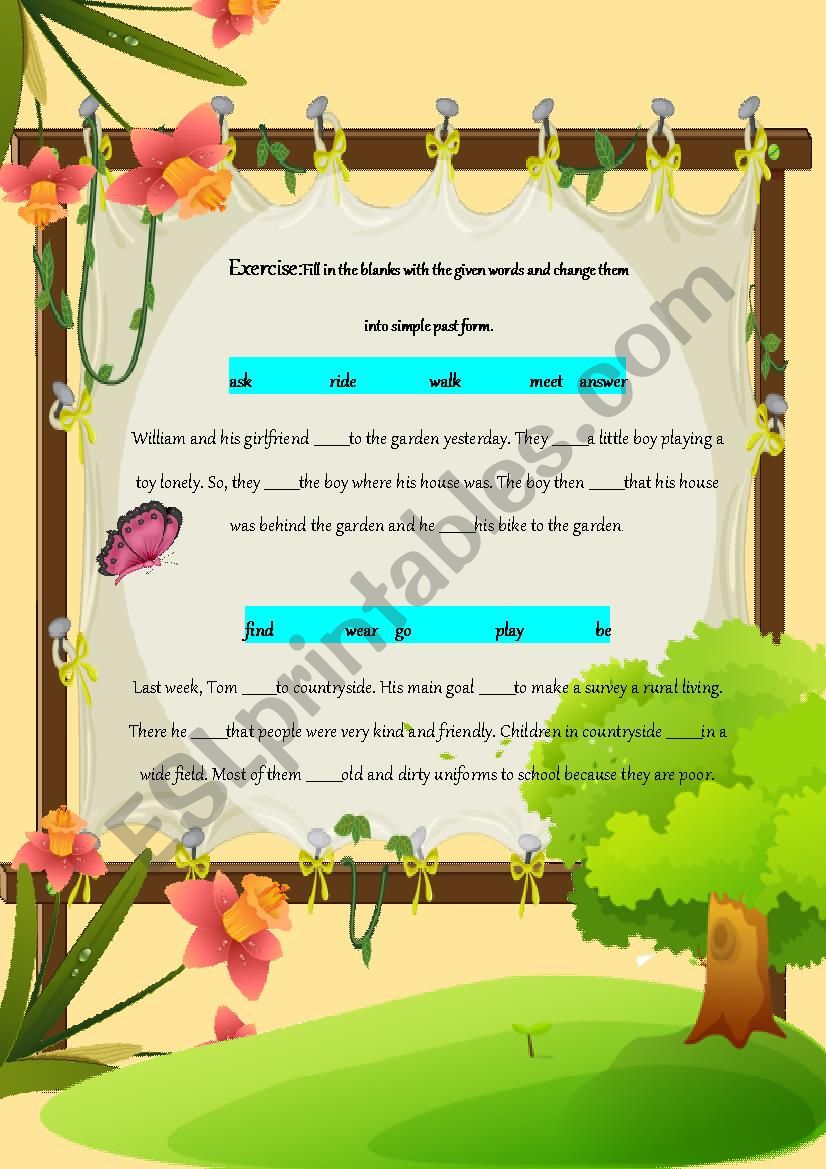 past tense worksheet