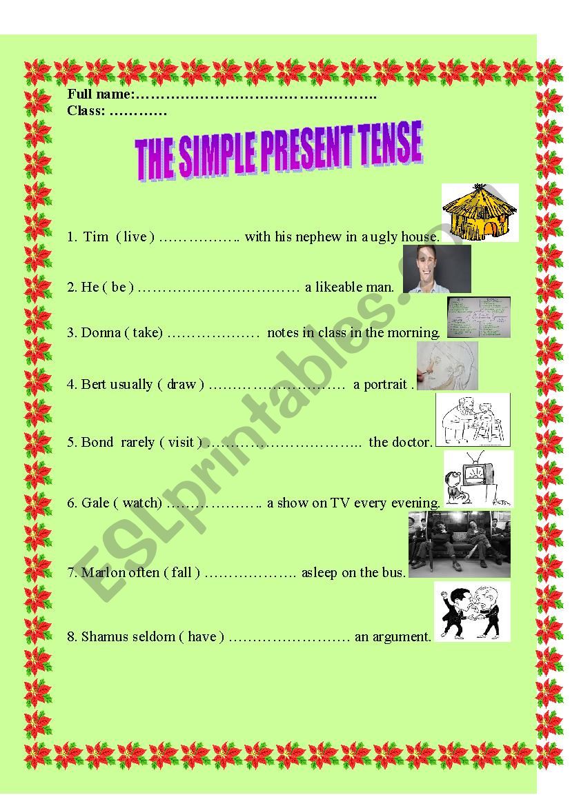 THE SIMPLE PRESENT TENSE worksheet