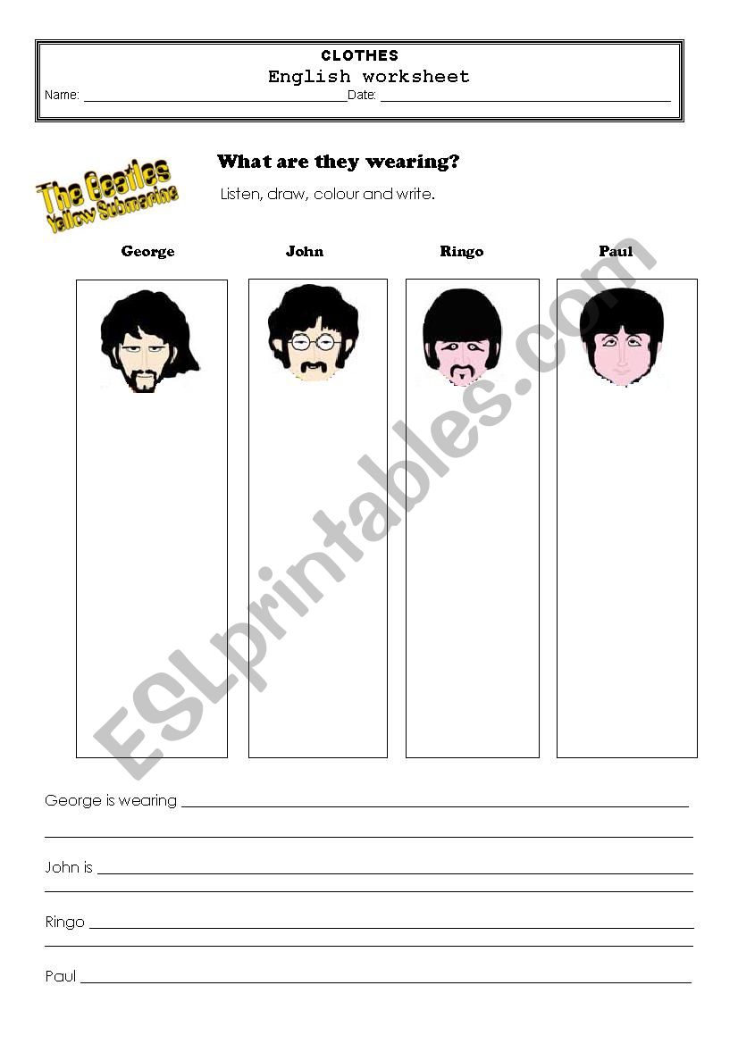 The Beatles  worksheet