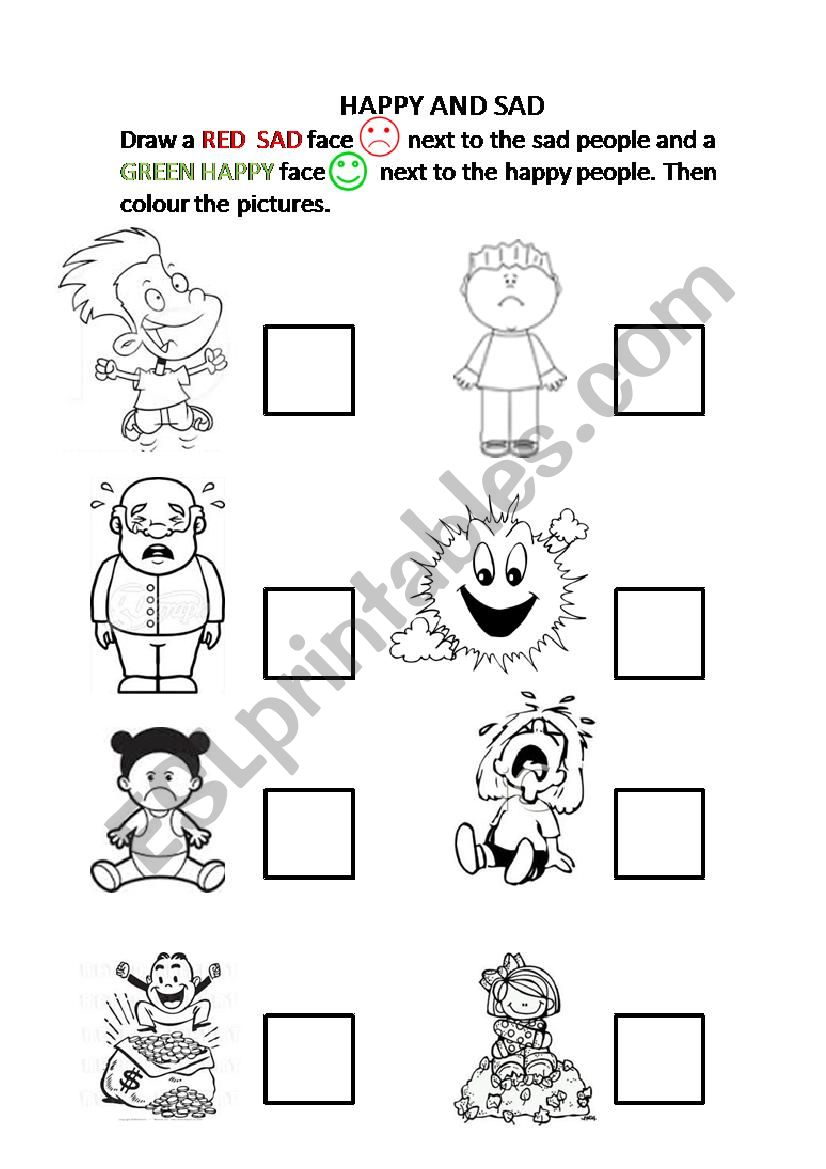 Happy or Sad worksheet