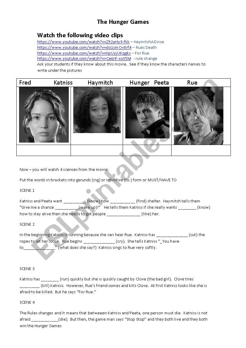 The Hunger Games - Gerunds & Infinitives