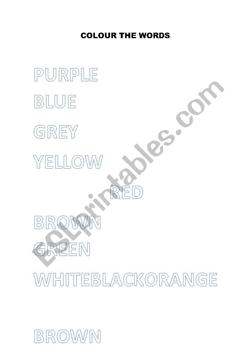 Colours worksheet
