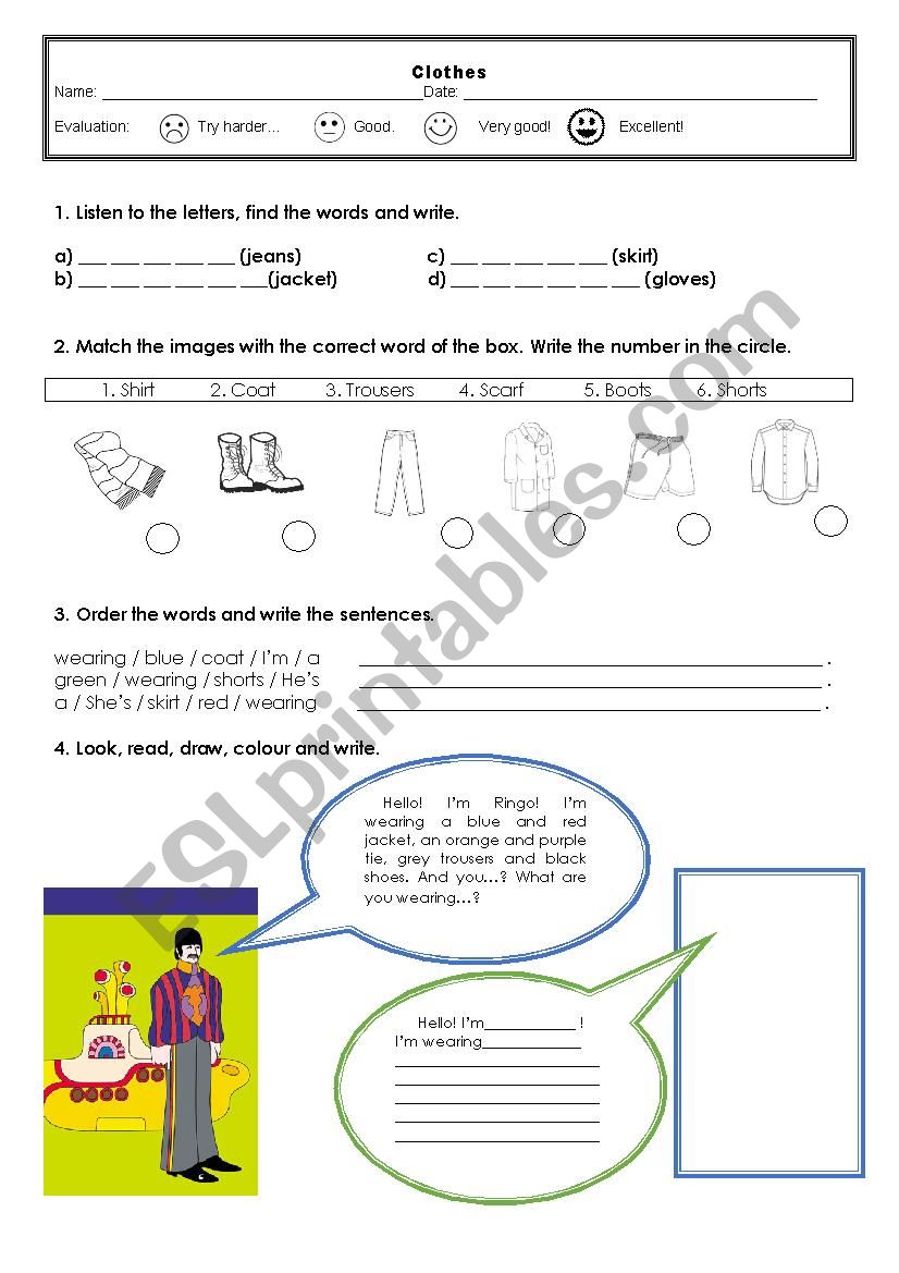 Clothes  worksheet