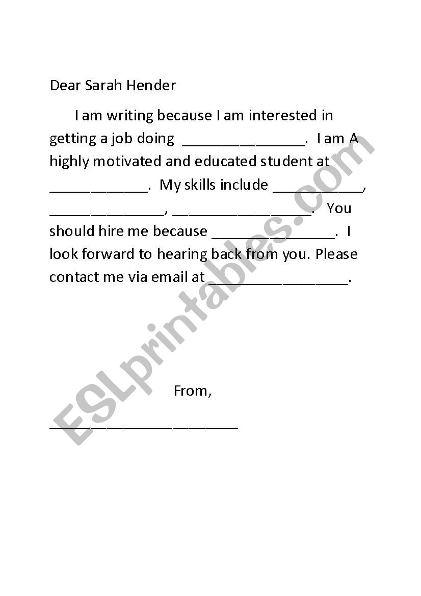 coverletter filll in the blank