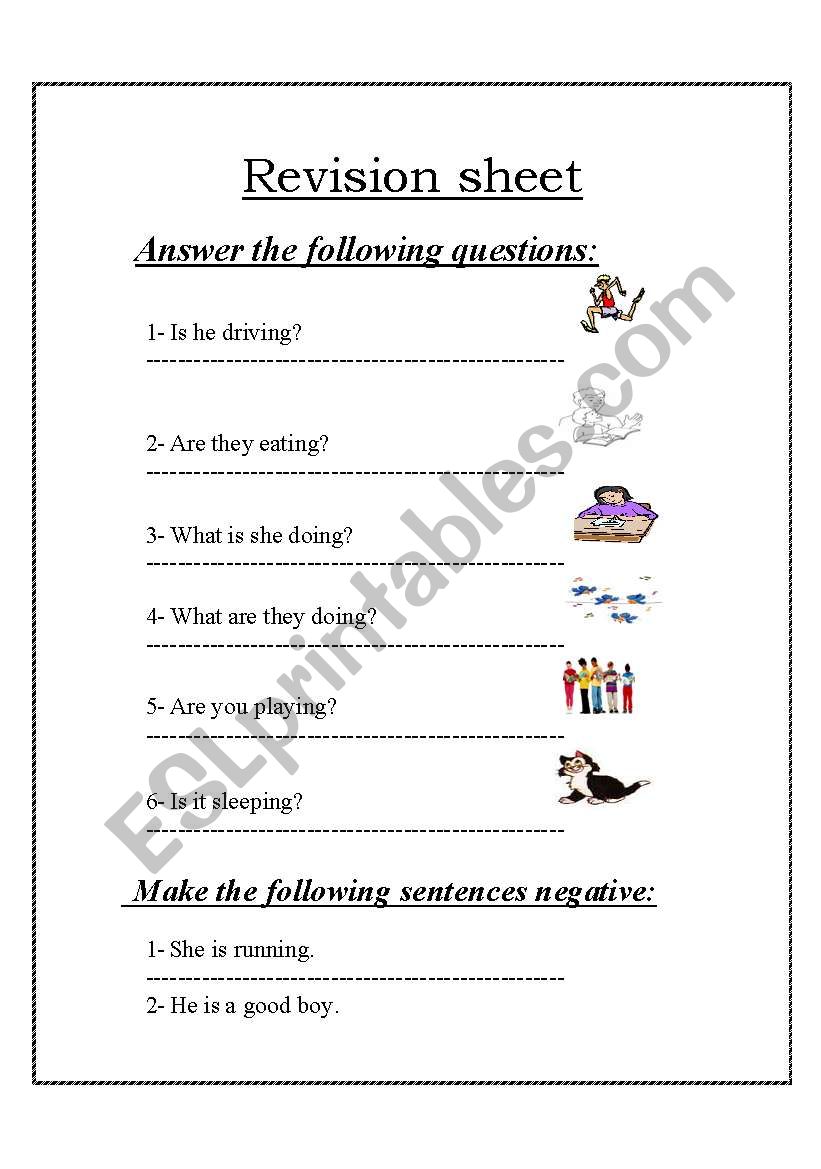 Revision worksheet