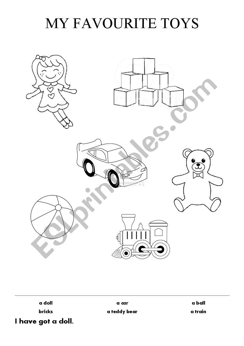 My Favourite Toys worksheet
