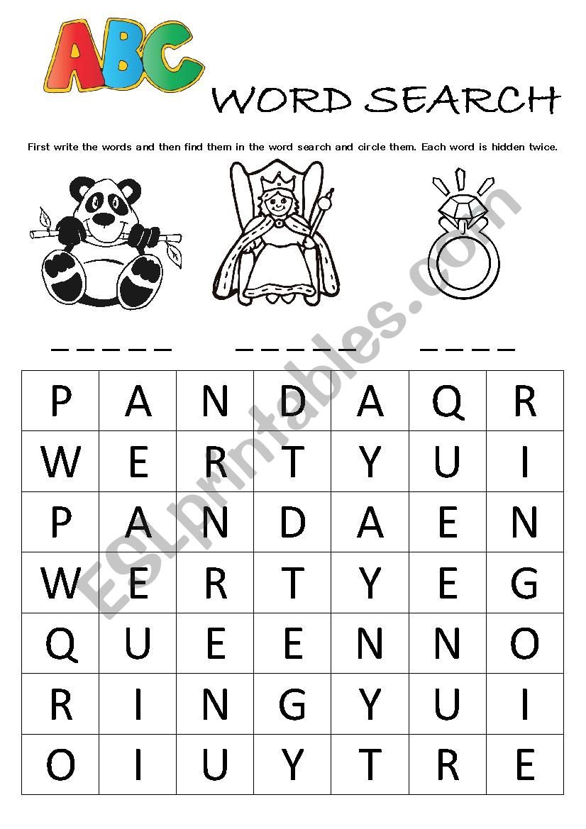 Alphabet Word Search (P, Q, R)