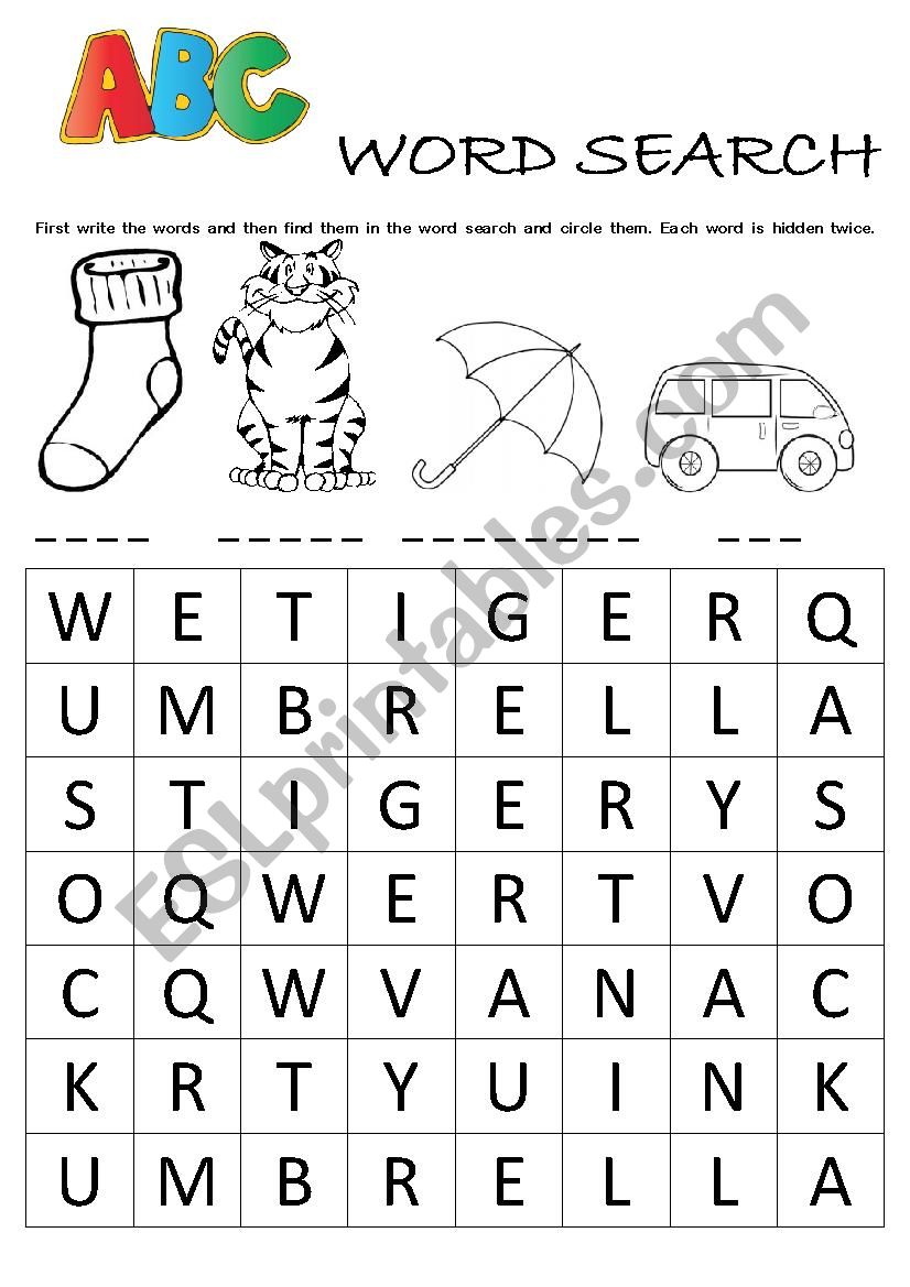 Alphabet Word Search S T U V Esl Worksheet By Mkosior