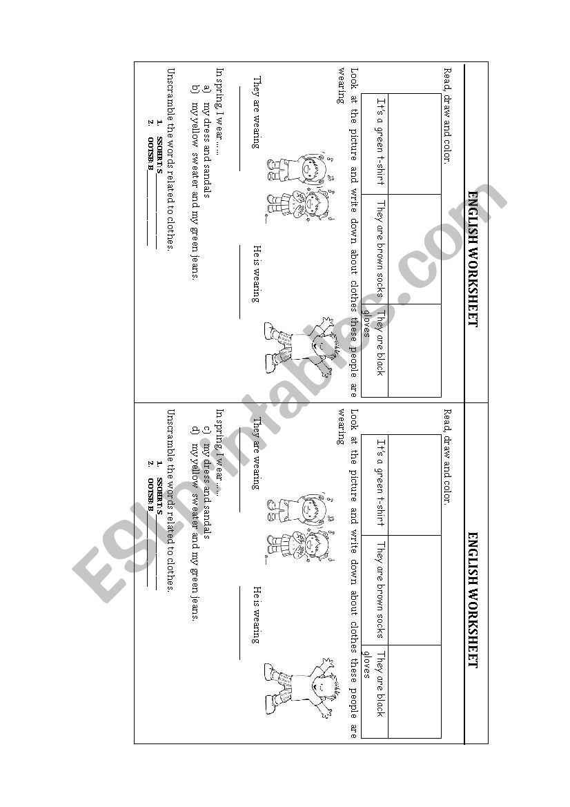 Clothes review worksheet