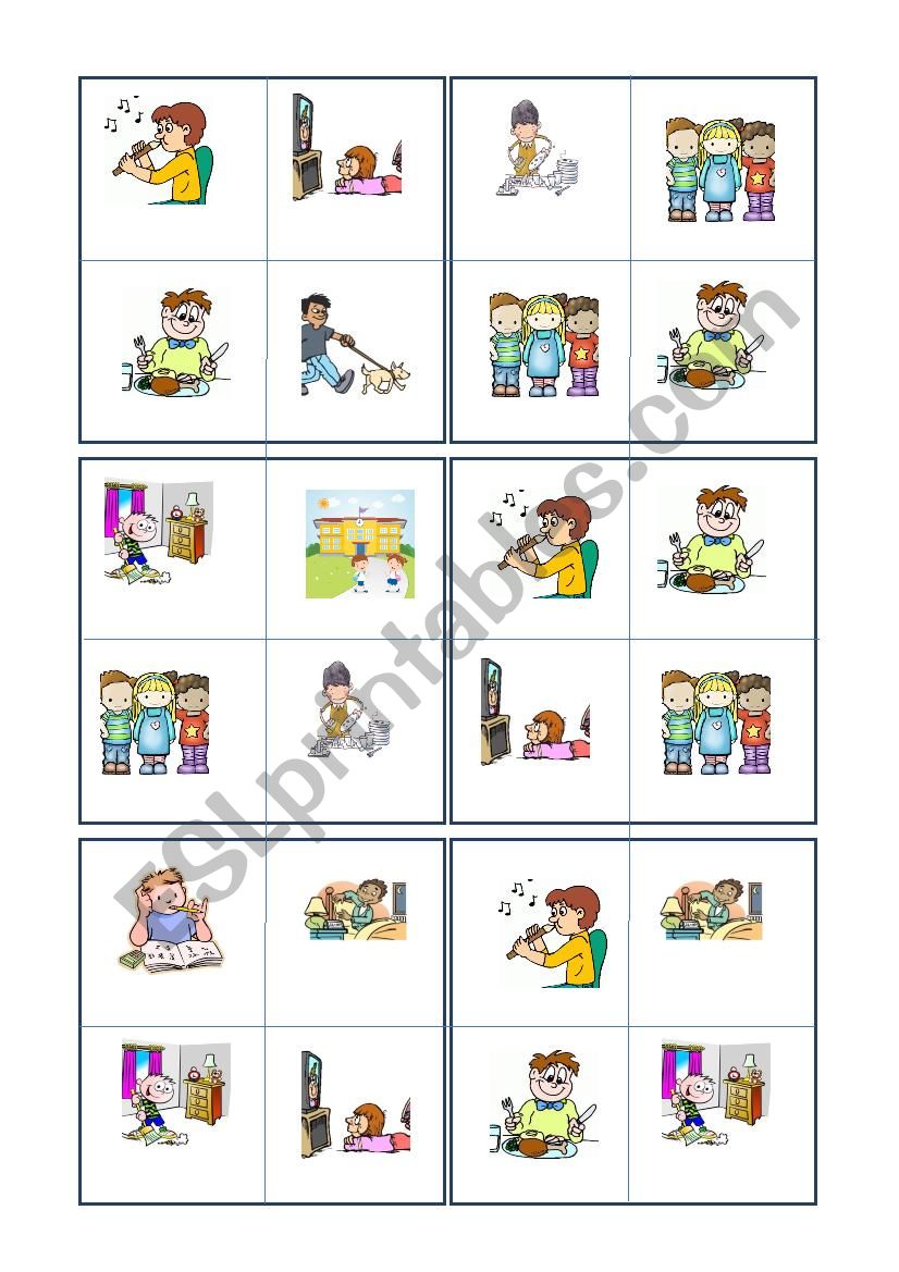 Action bingo worksheet