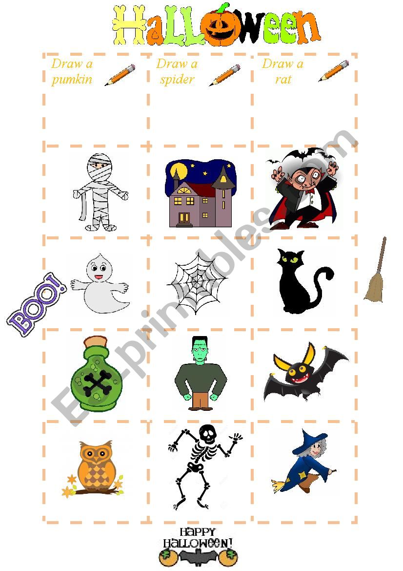 Hallowwen Bingo  worksheet