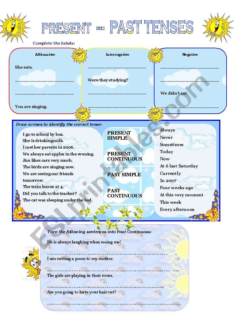 PRESENT and PAST TENSES Exercises