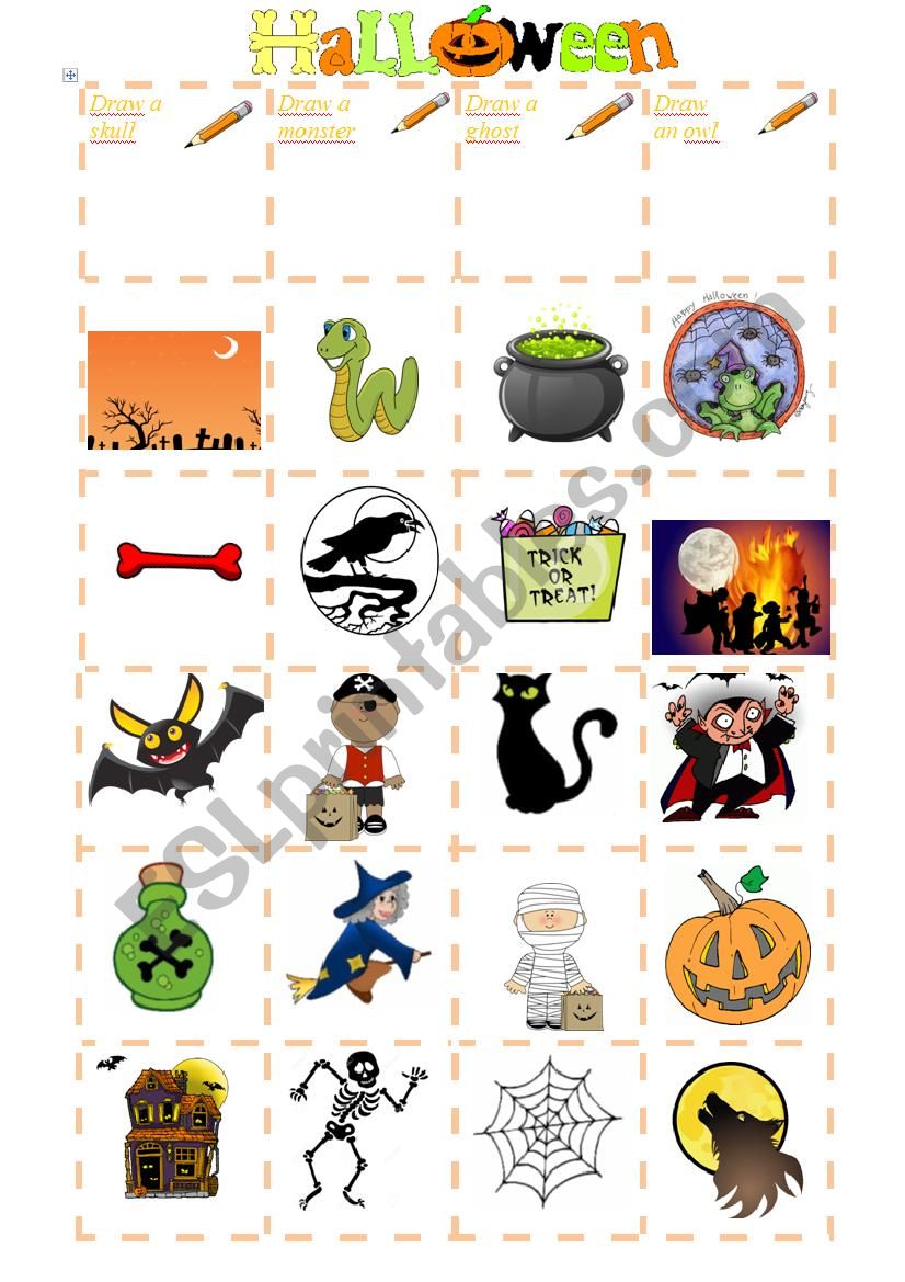 Halloween Bingo worksheet