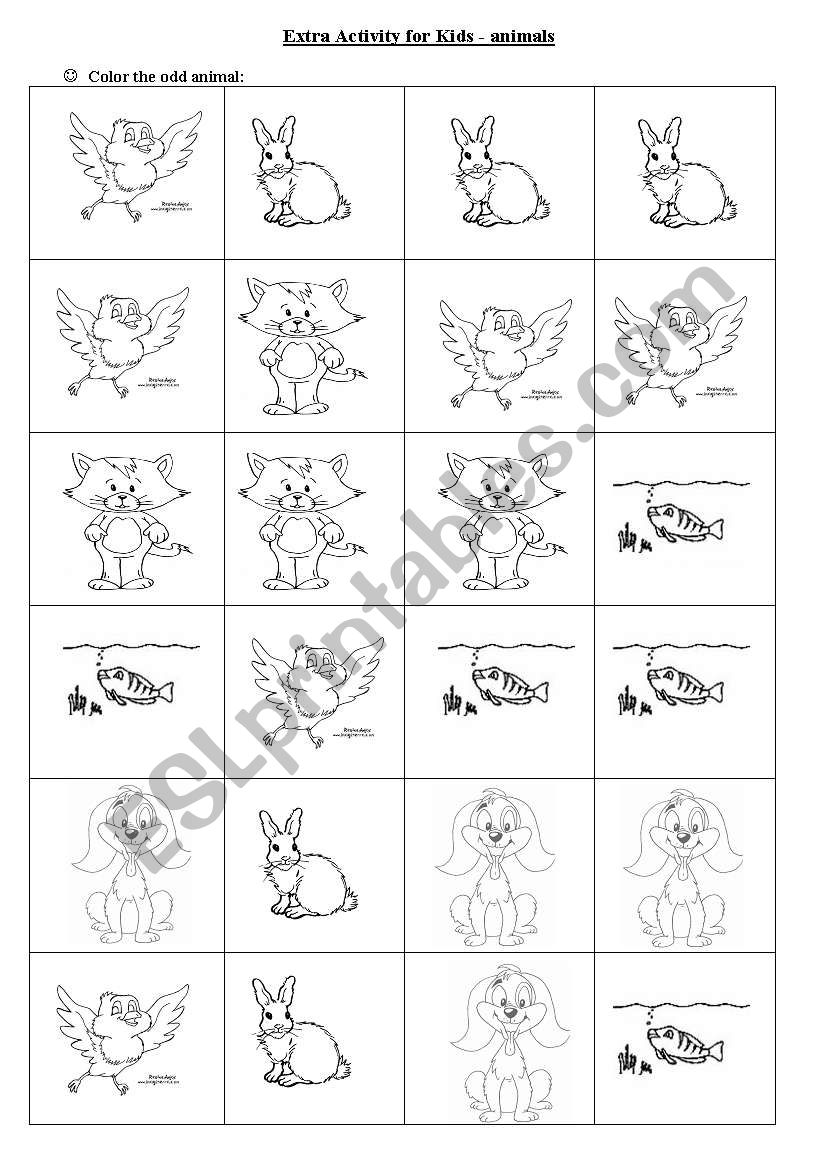 ODD ANIMAL worksheet