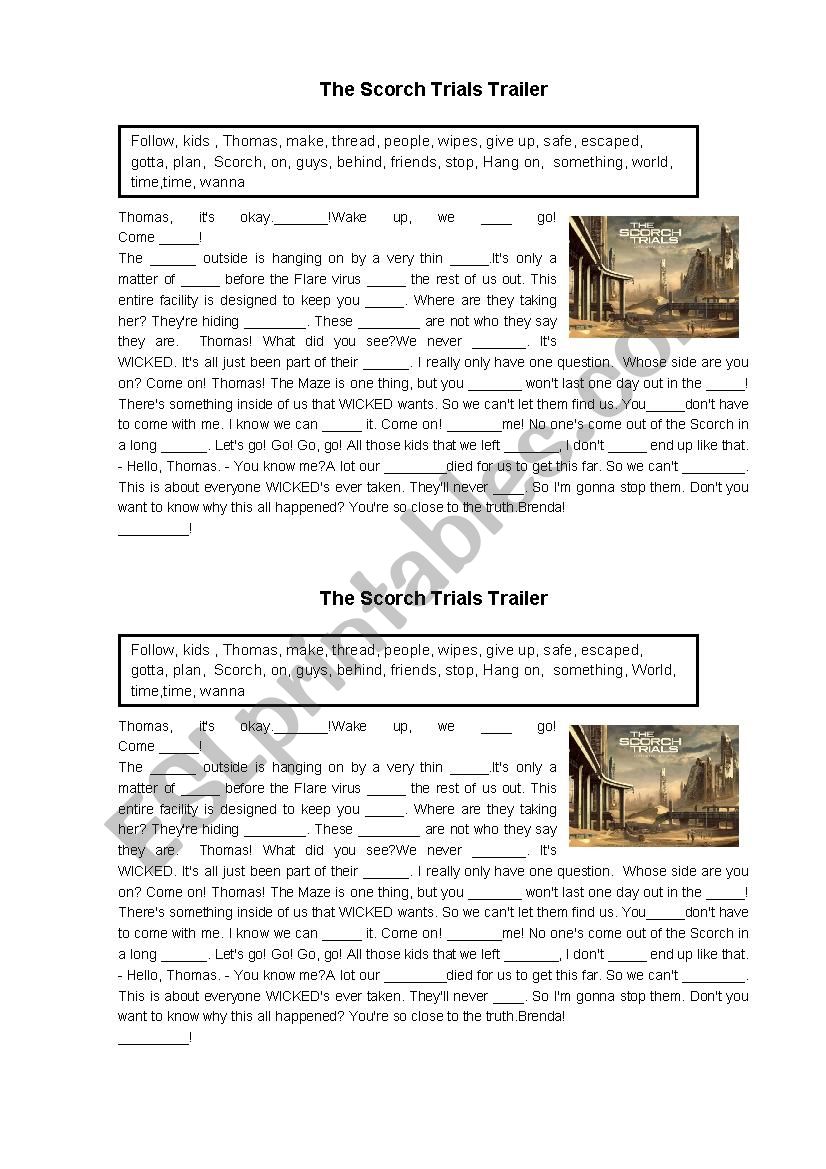 The Scotch trials worksheet