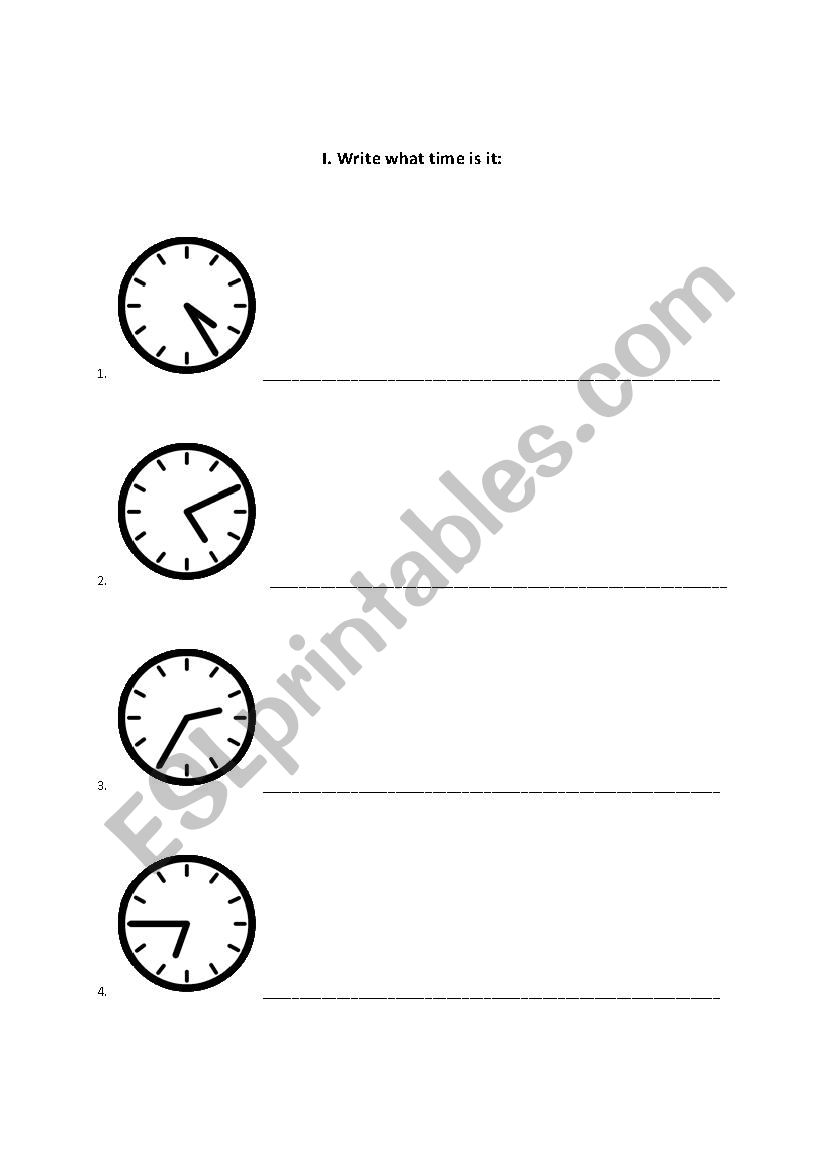 What time is it? worksheet