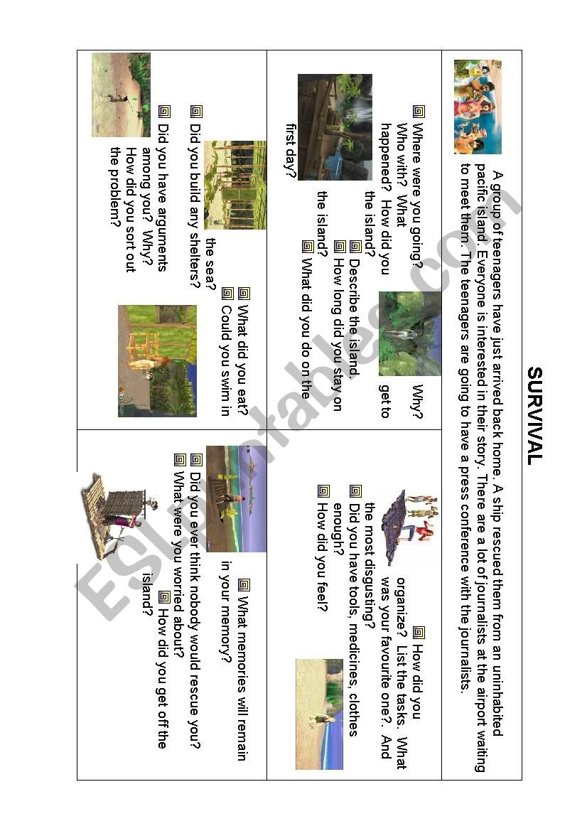 Survivals worksheet