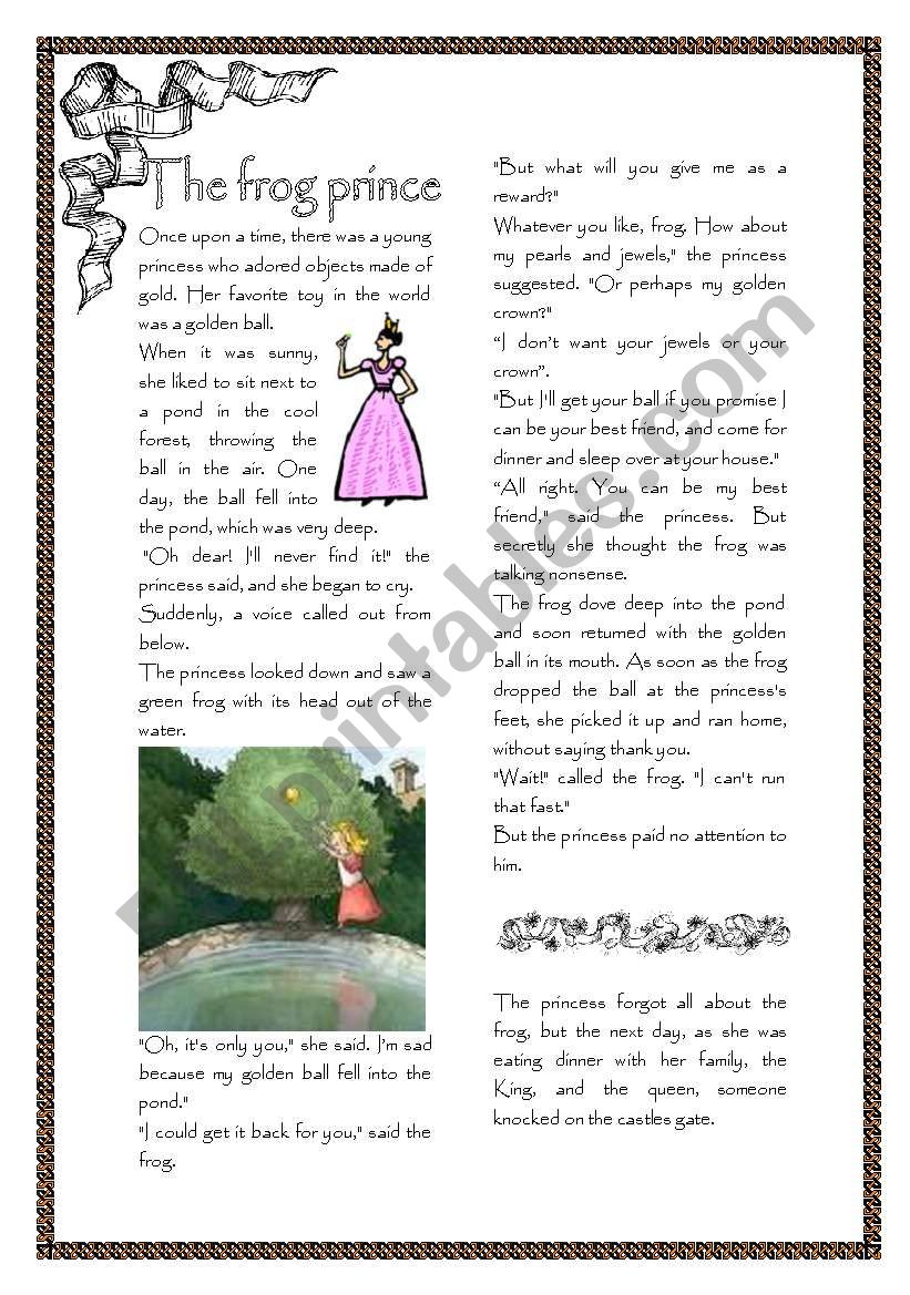 Fairy tales: The frog prince (adapted for esl students)