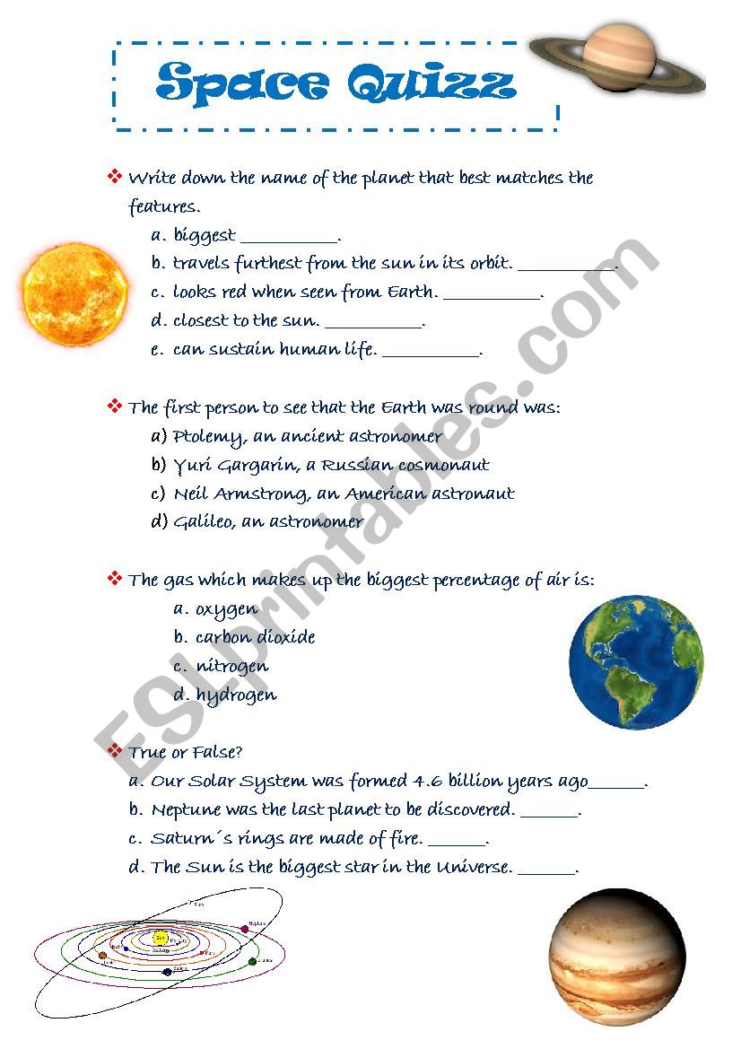 Space Quizz worksheet